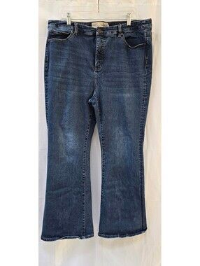 Soft Surroundings Women's Bootcut Jeans Size 18 Medium Wash Stretch Denim